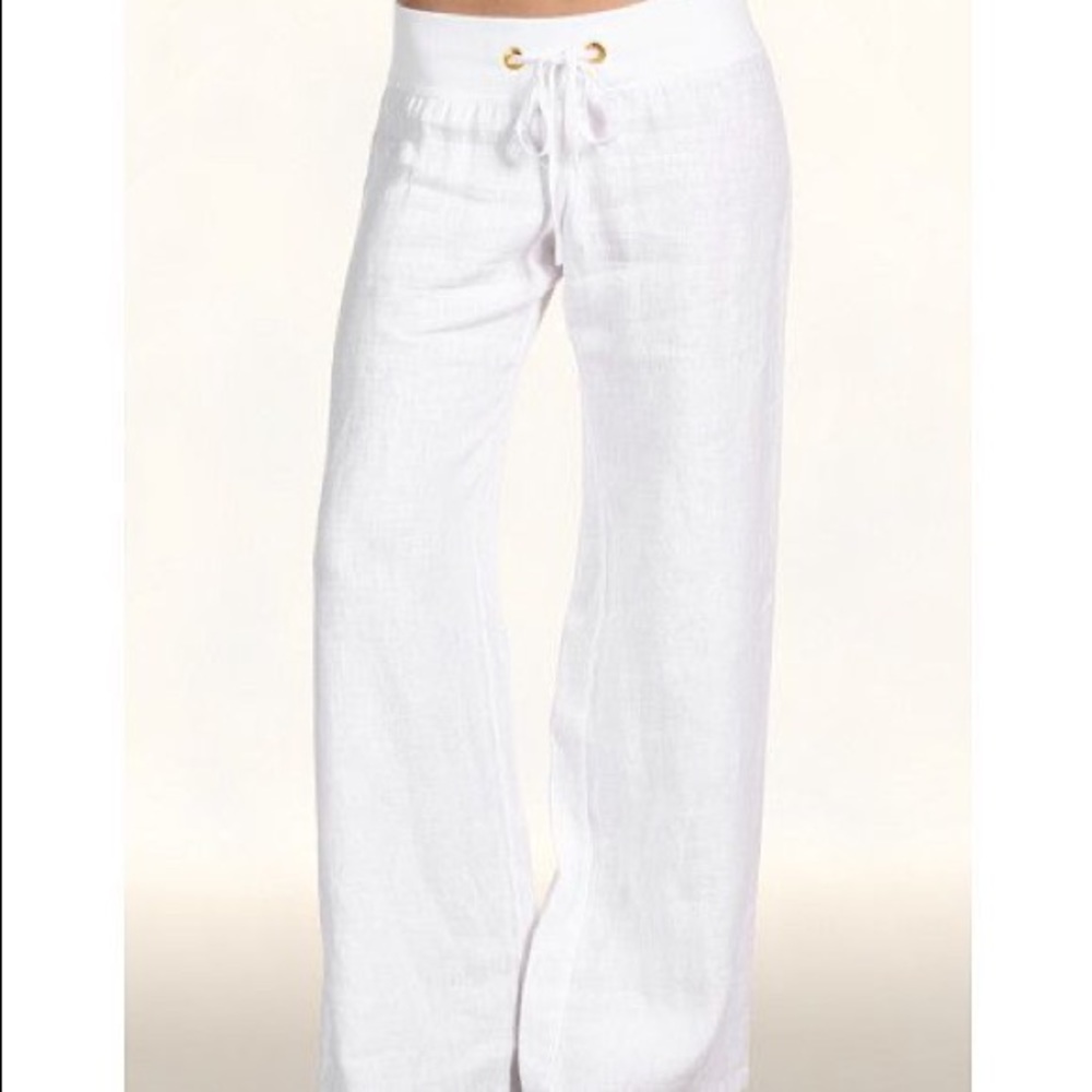 Lilly Pulitzer White Linen Beach Pant
